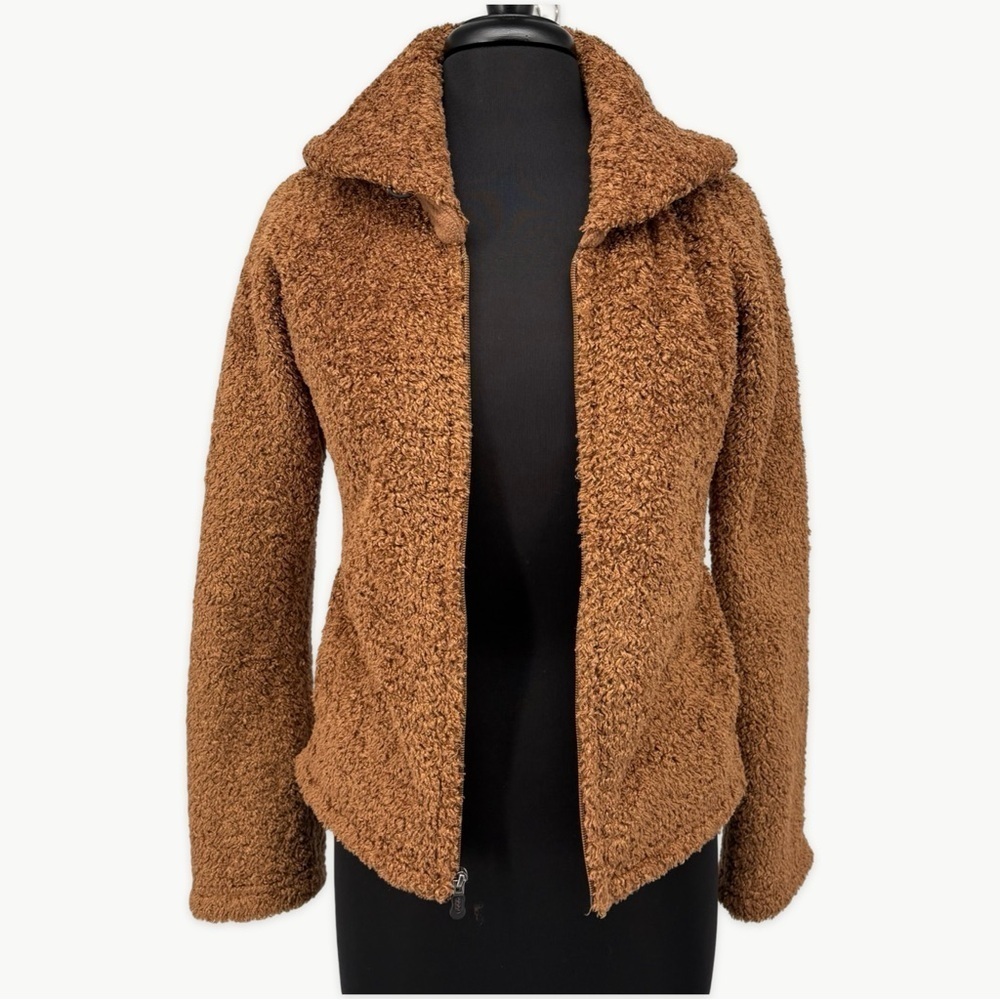 Vintage Patagonia Synchilla Teddy Fleece Jacket Size Small Camel Brown Y2K Cozy - Picture 5 of 10